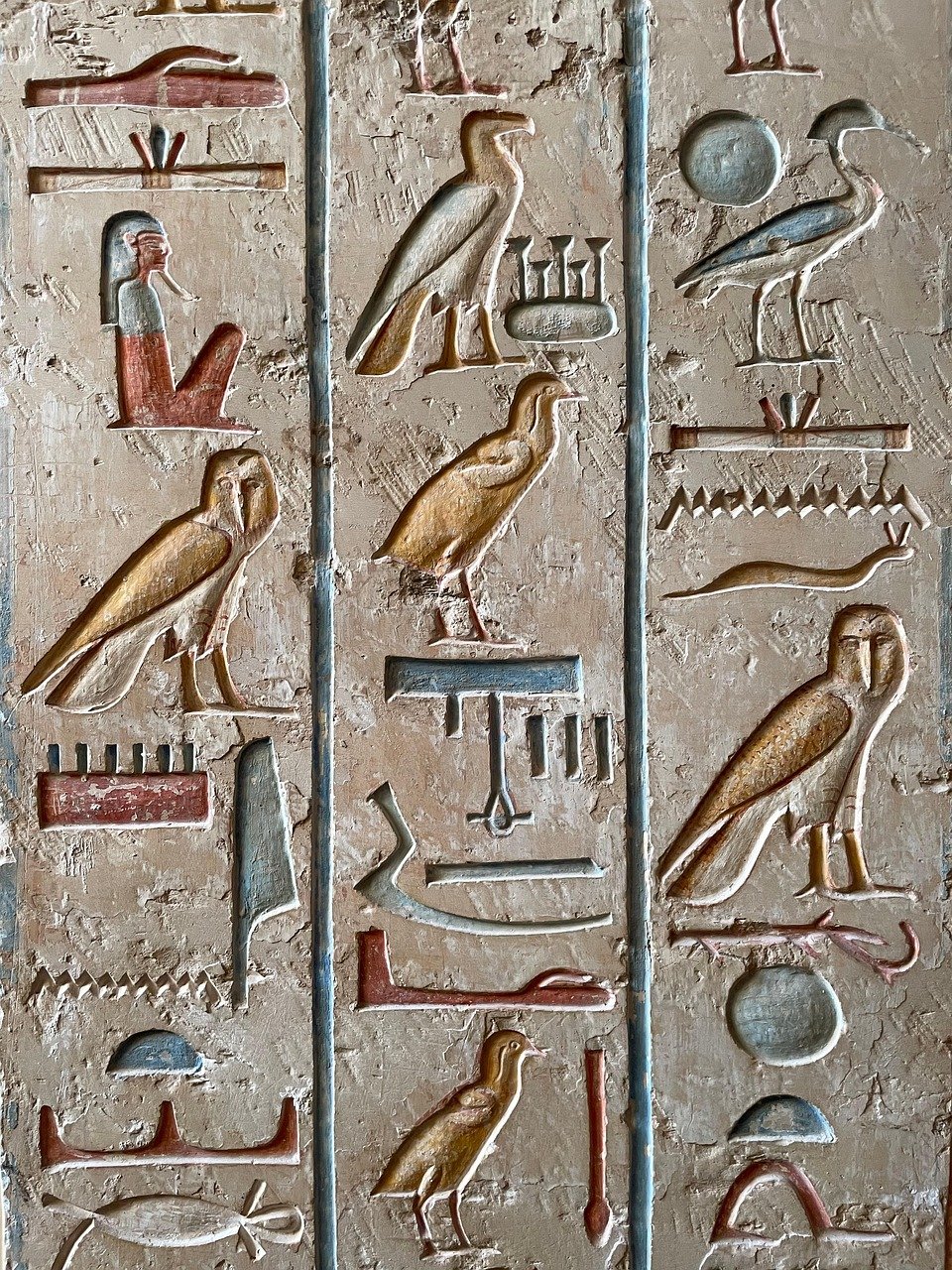 Ancient Egypt hieroglyphs wall carvings sphinx pyramid Giza