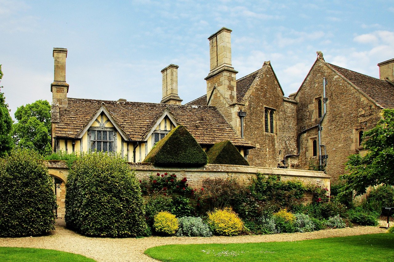 Historic mansion facade garden museum architecture