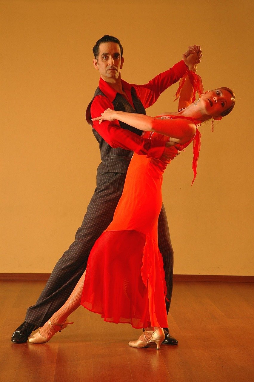Latin tango ballroom dancing couple passion Buenos Aires show