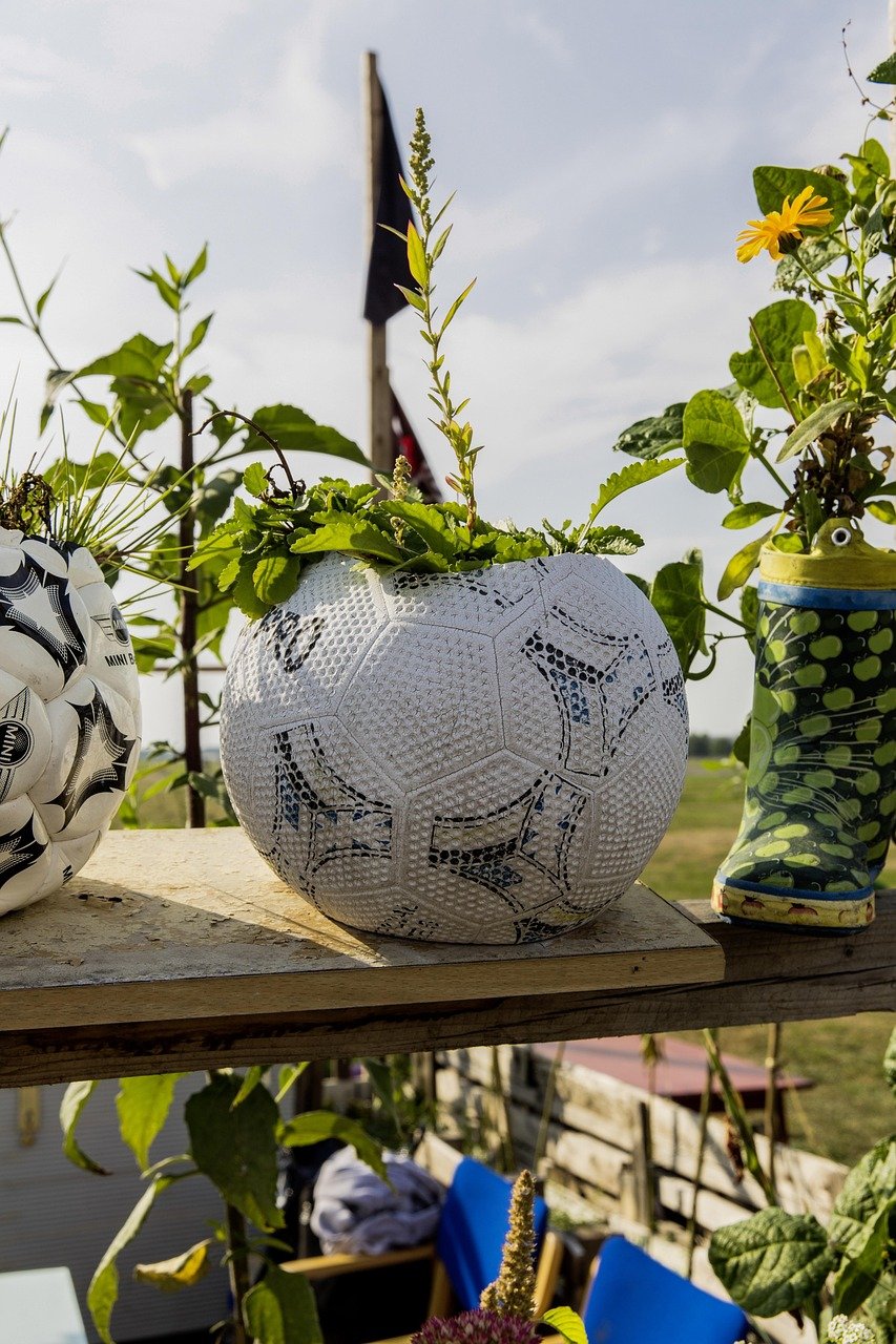 Urban gardening community garden on Tempelhofer Feld former airport park Berlin