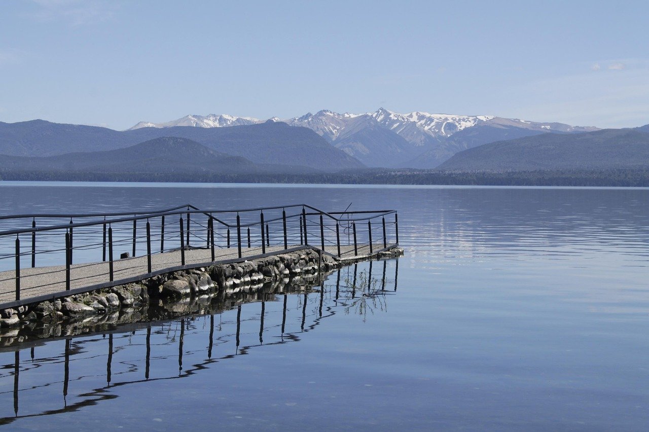 Nahuel Huapi Lake mountain reflection Patagonia