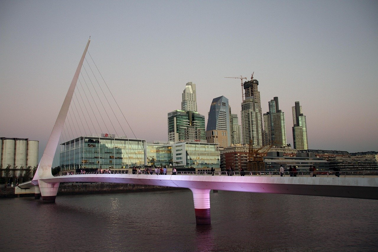 Puerto Madero Buenos Aires waterfront architecture sunset