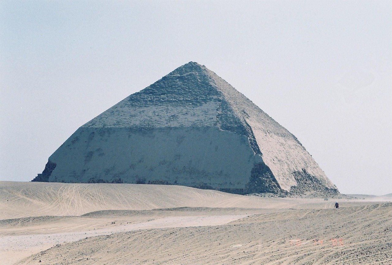 Bent Pyramid Dahshur desert Egypt unique angled shape
