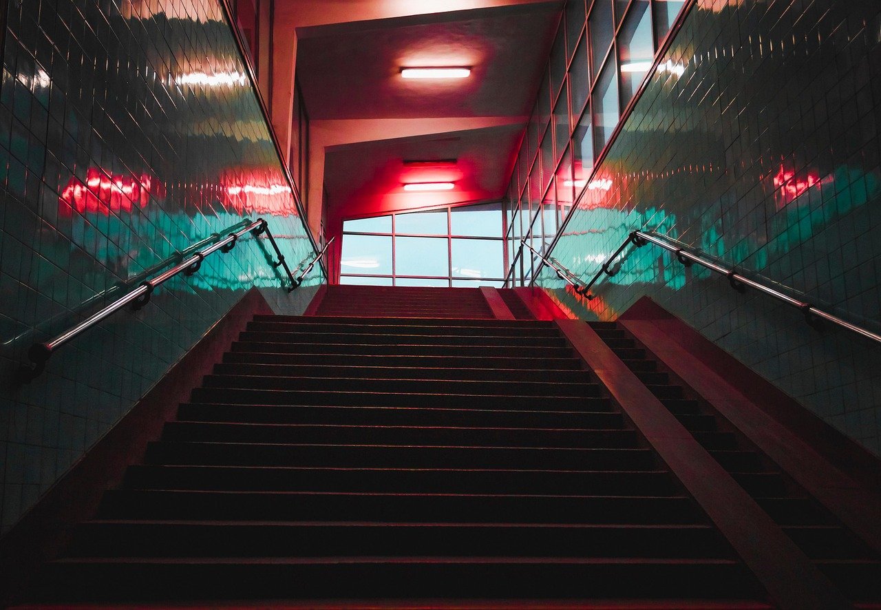 Berlin underground subway station staircase corridor