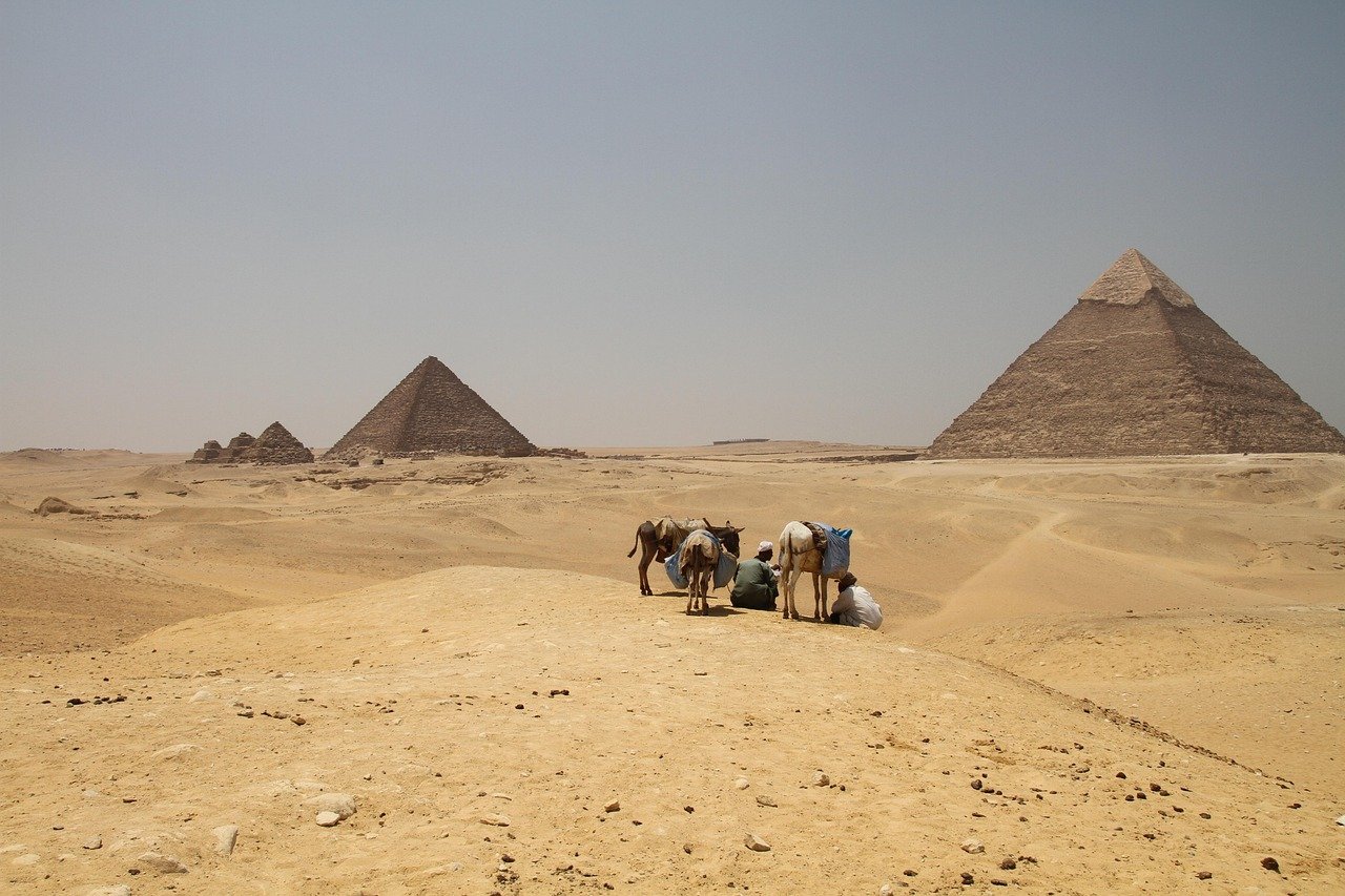 Cairo Egypt ancient desert pyramid sunset landscape