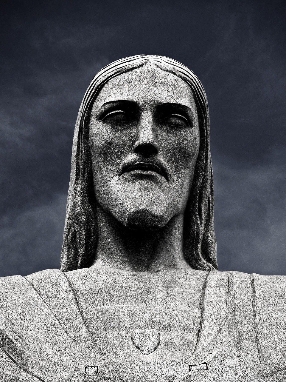Christ the Redeemer statue close view Rio de Janeiro Corcovado mountain