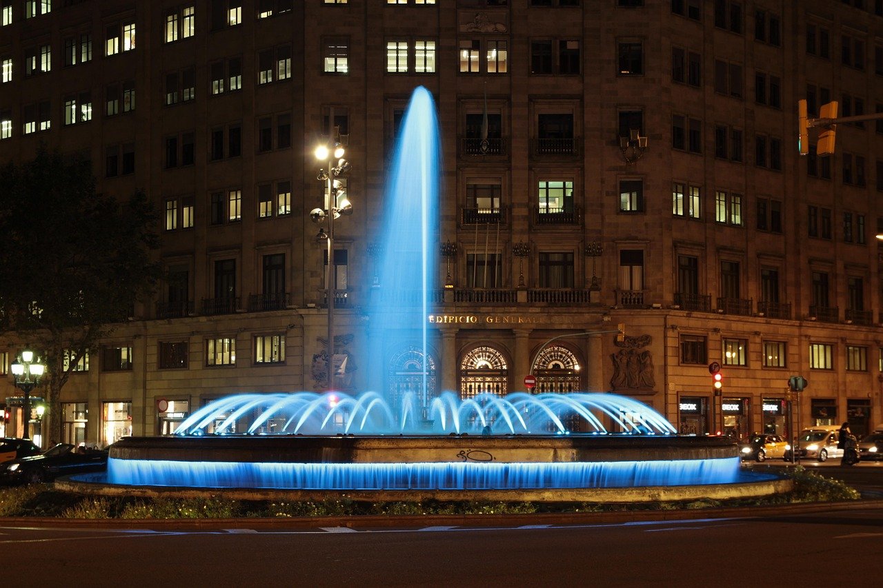 Barcelona Passeig de Gracia modernist architecture night evening