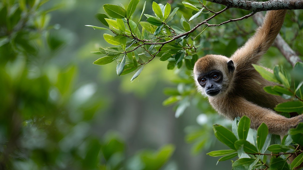 Atlantic forest wildlife muriqui monkey rainforest Brazil biodiversity