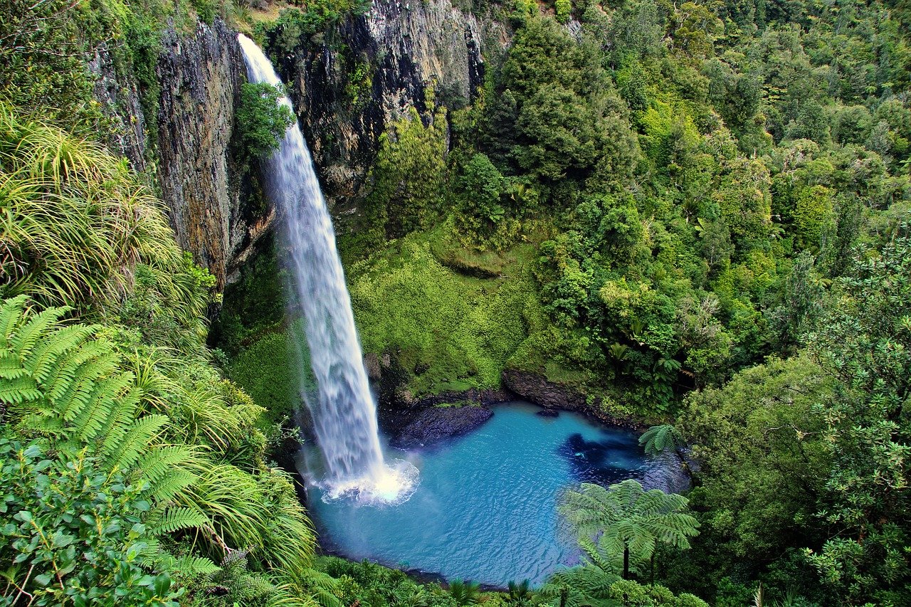 New Zealand Waikato landscape with limestone hills