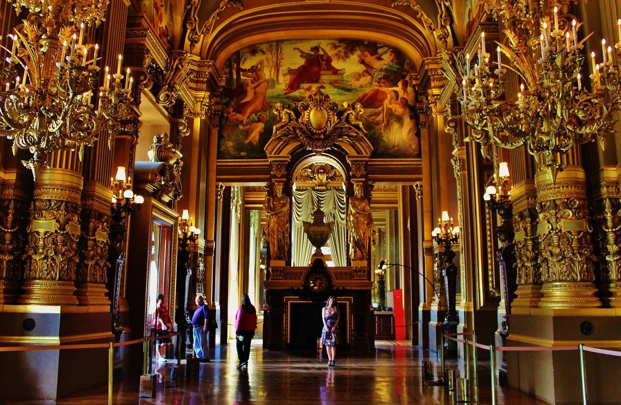 ornate opera house architecture interior Paris classical style