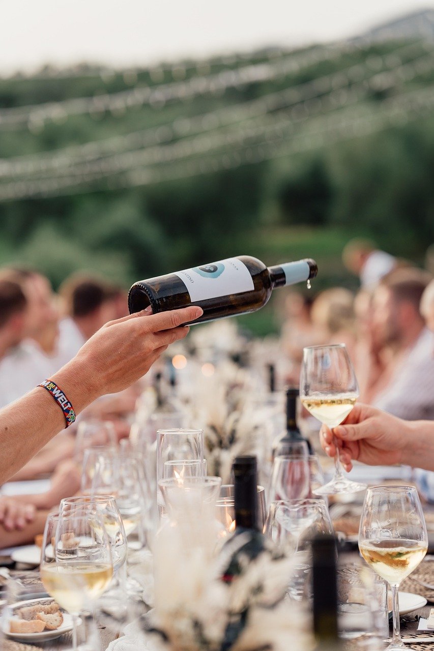 Wine celebration at Stonyridge Vineyard Waiheke Island