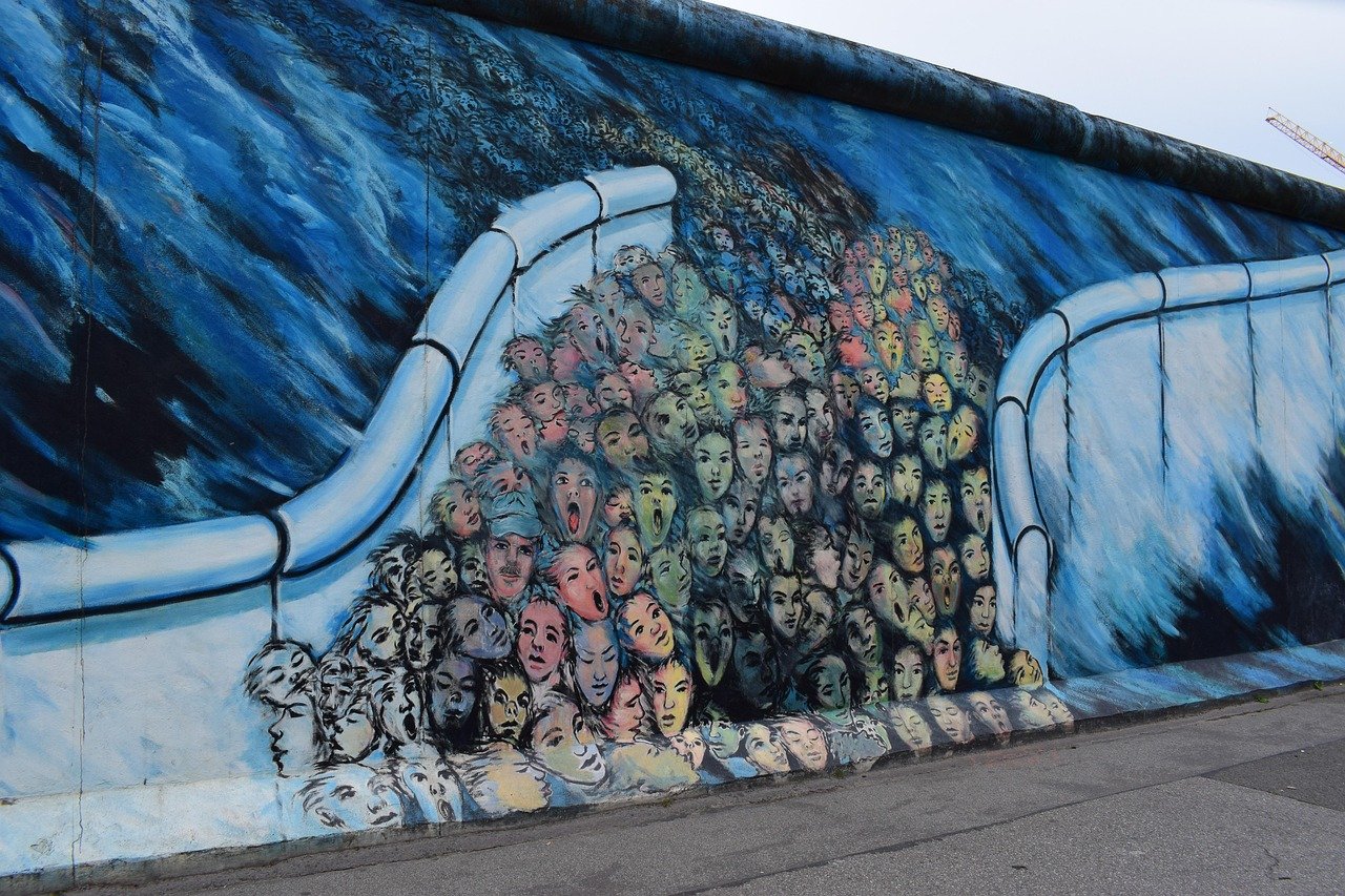 Street art wall murals colorful Germany Berlin