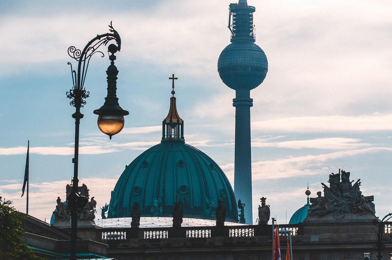 Berlin cathedral television tower architecture city skyline