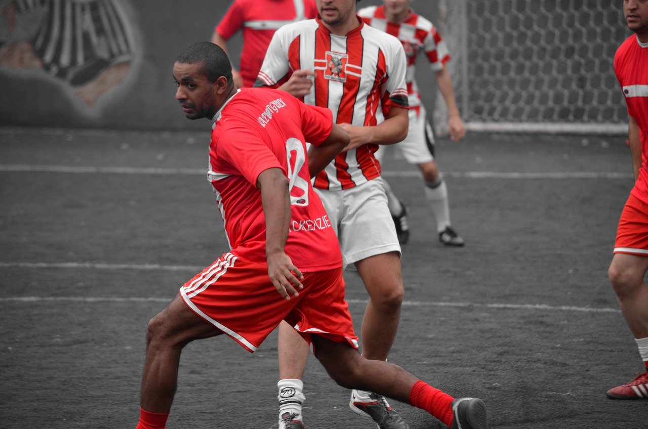 Football player in action soccer field sport Argentina