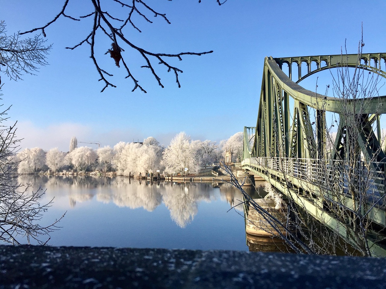 Glienicke Bridge winter Potsdam Berlin Cold War