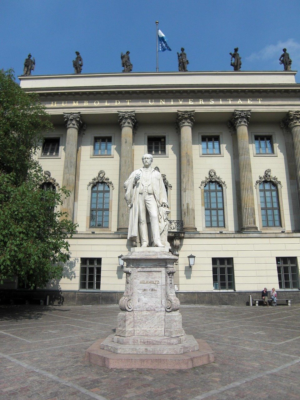 Humboldt University Berlin monument and facade on Unter den Linden