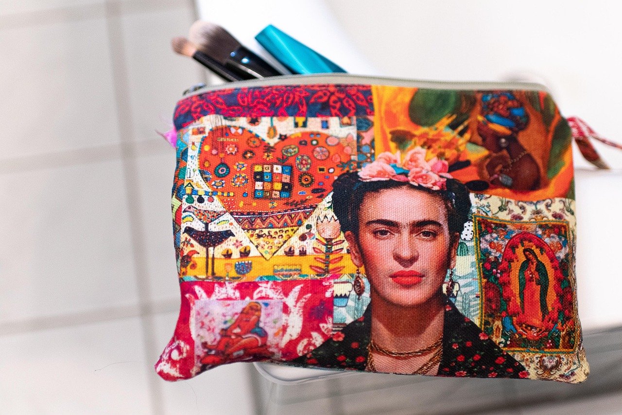 Frida Kahlo Mexican painter artist portrait colorful brushes