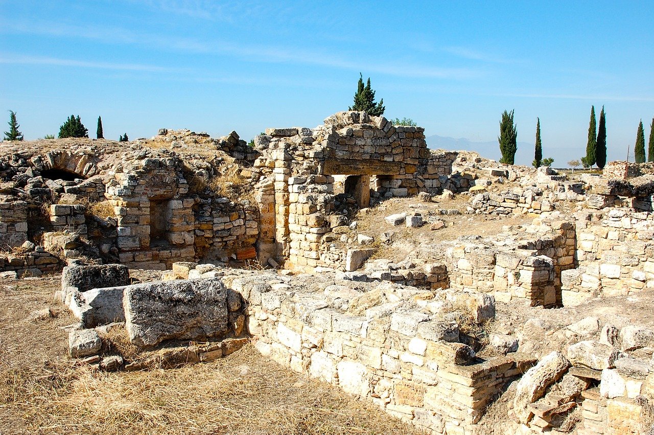 Ancient city ruins Aegean coast Turkey