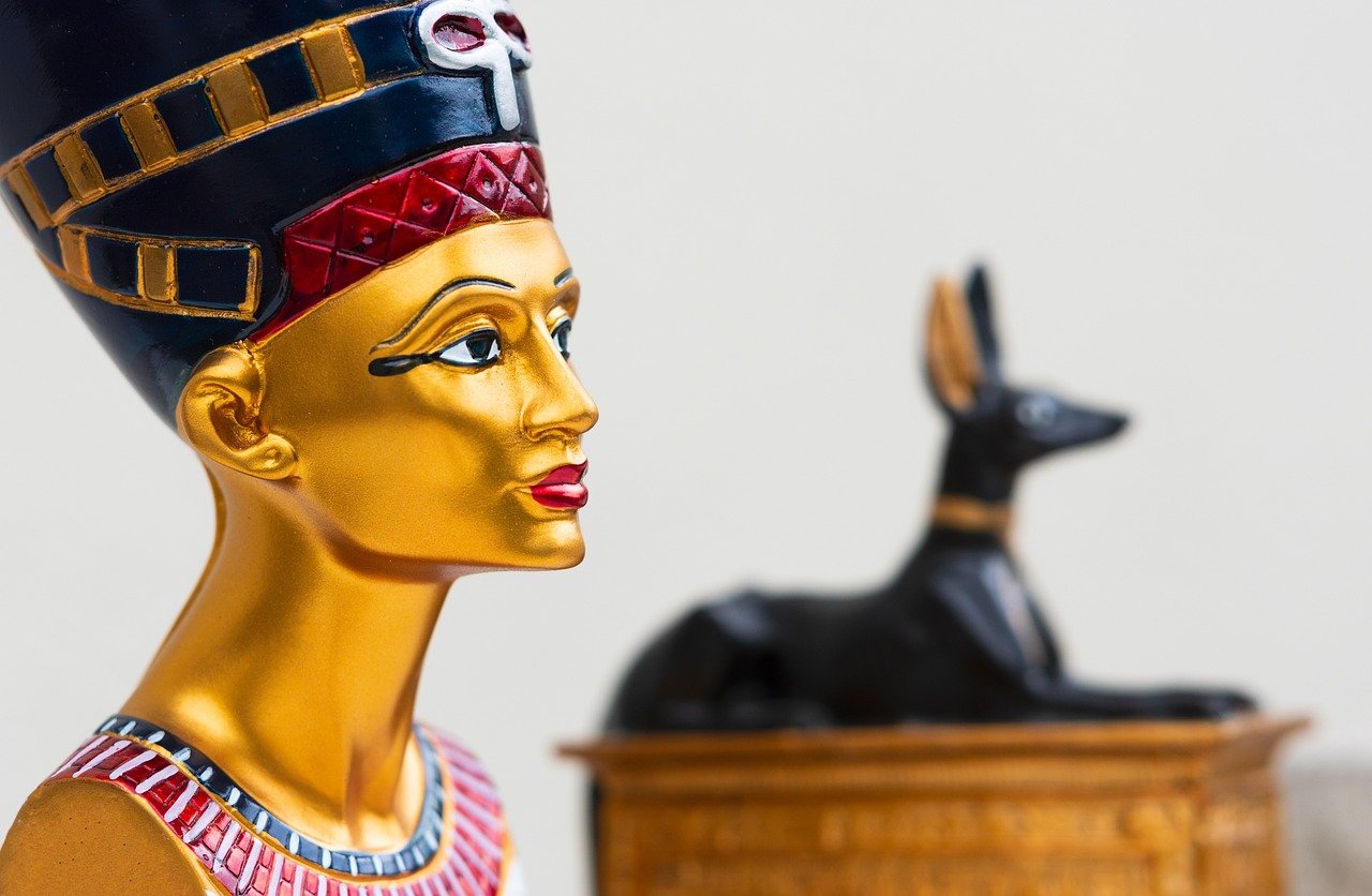 Nefertiti queen bust ancient Egypt limestone sculpture