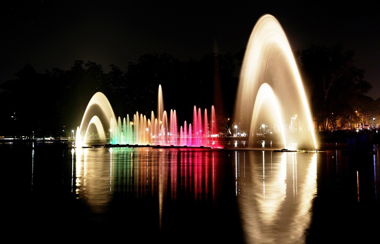 Ibirapuera Park Sao Paulo lake pavilion