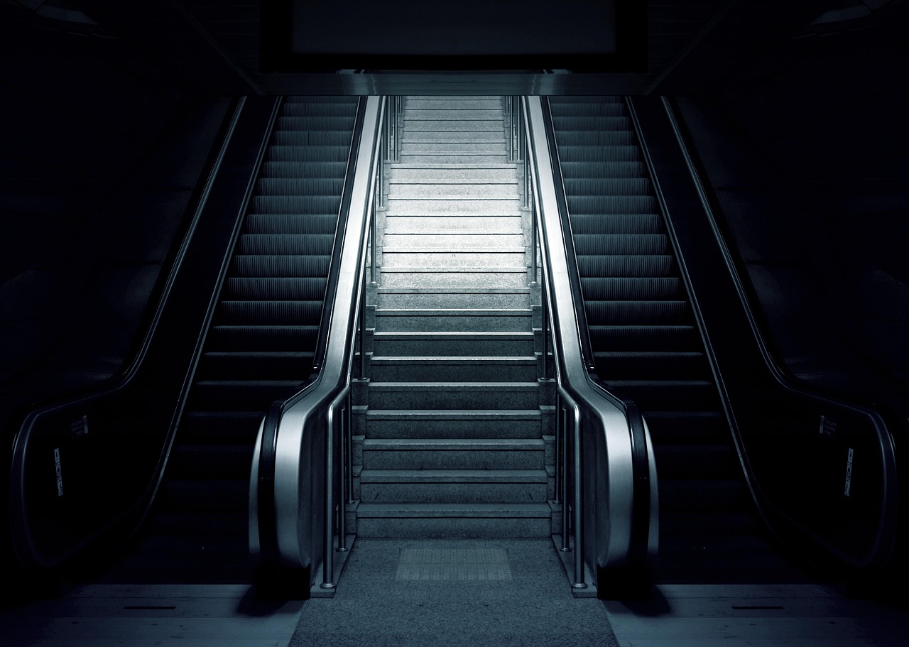 Berlin underground escalator metro station dark