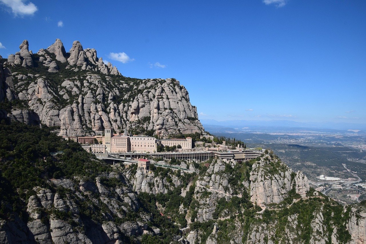 Montserrat Monastery Catalonia mountain abbey serrated peaks Spain