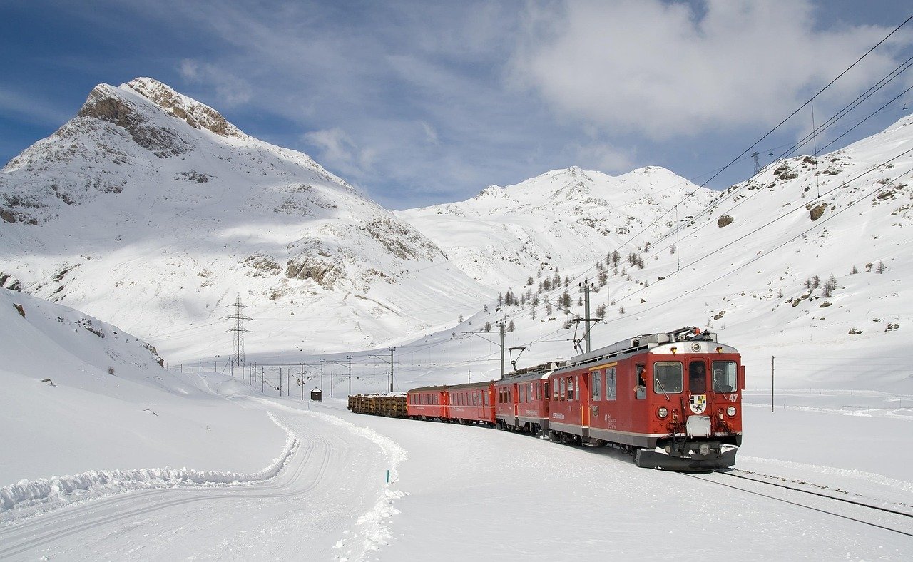 Andean railway train Argentina mountain landscape switchback