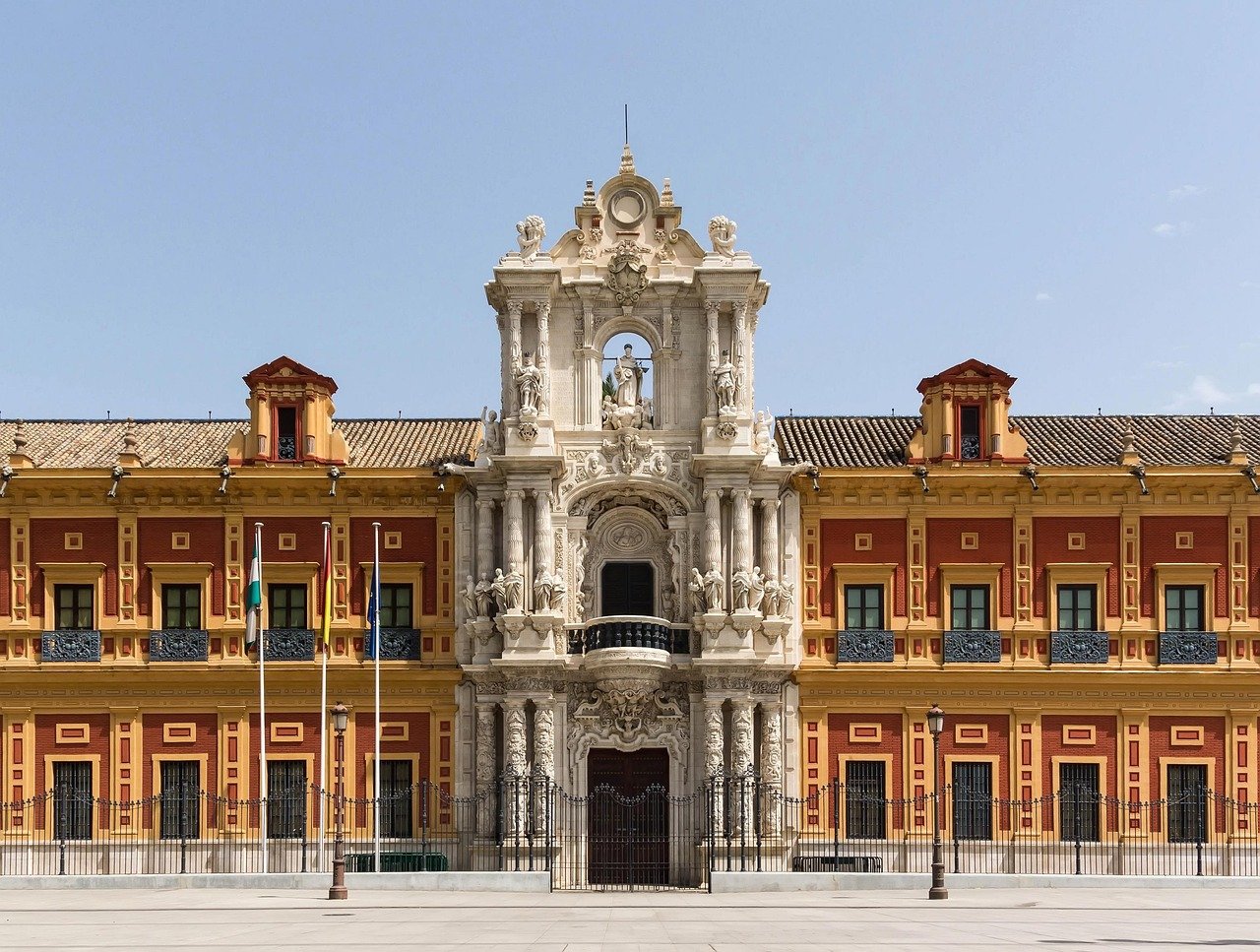 Historic palace building facade San Telmo Buenos Aires Argentina