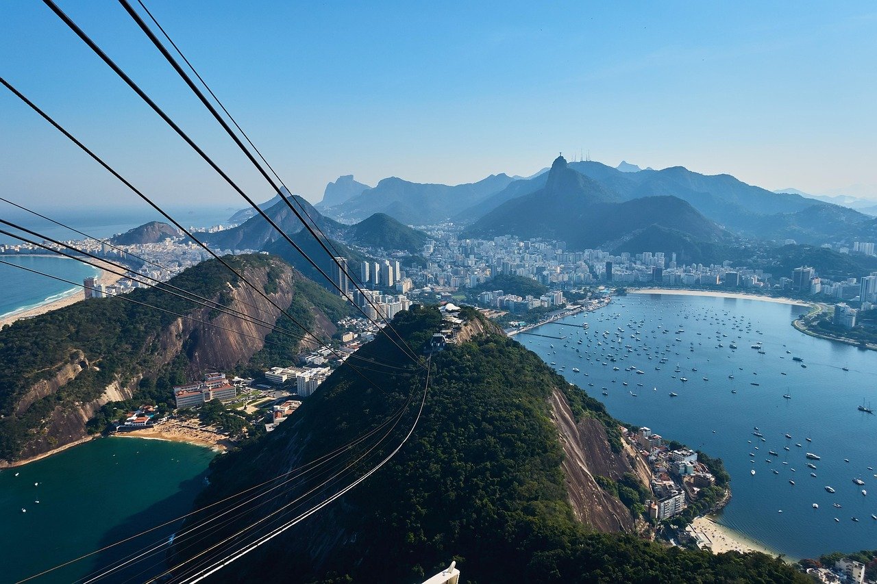 Rio de Janeiro cable car gondola Sugarloaf forest view