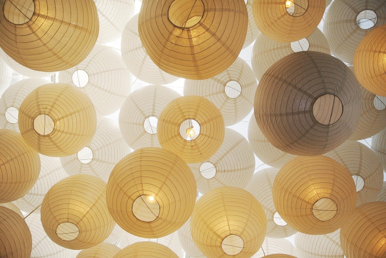 colorful lanterns hanging decorative Cairo bazaar atmosphere