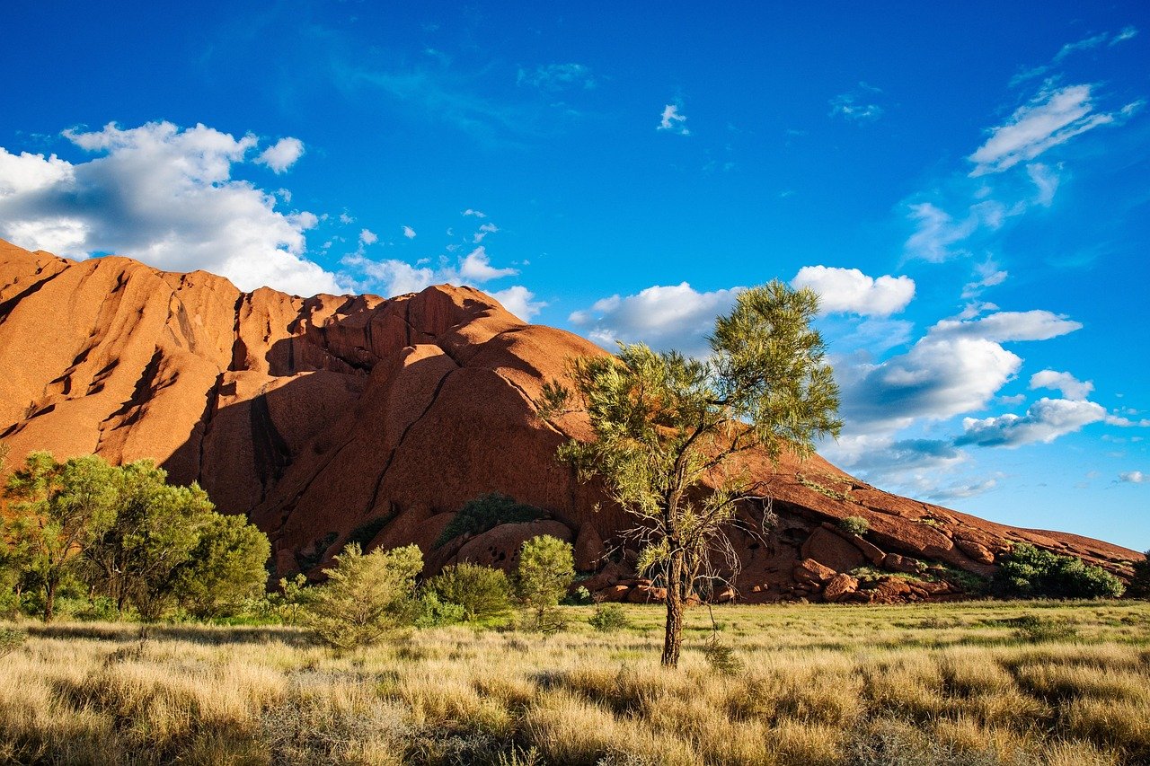 Uluru sandstone monolith sunrise Red Centre Australia