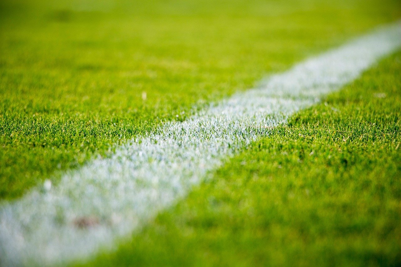 Football soccer pitch green grass stadium