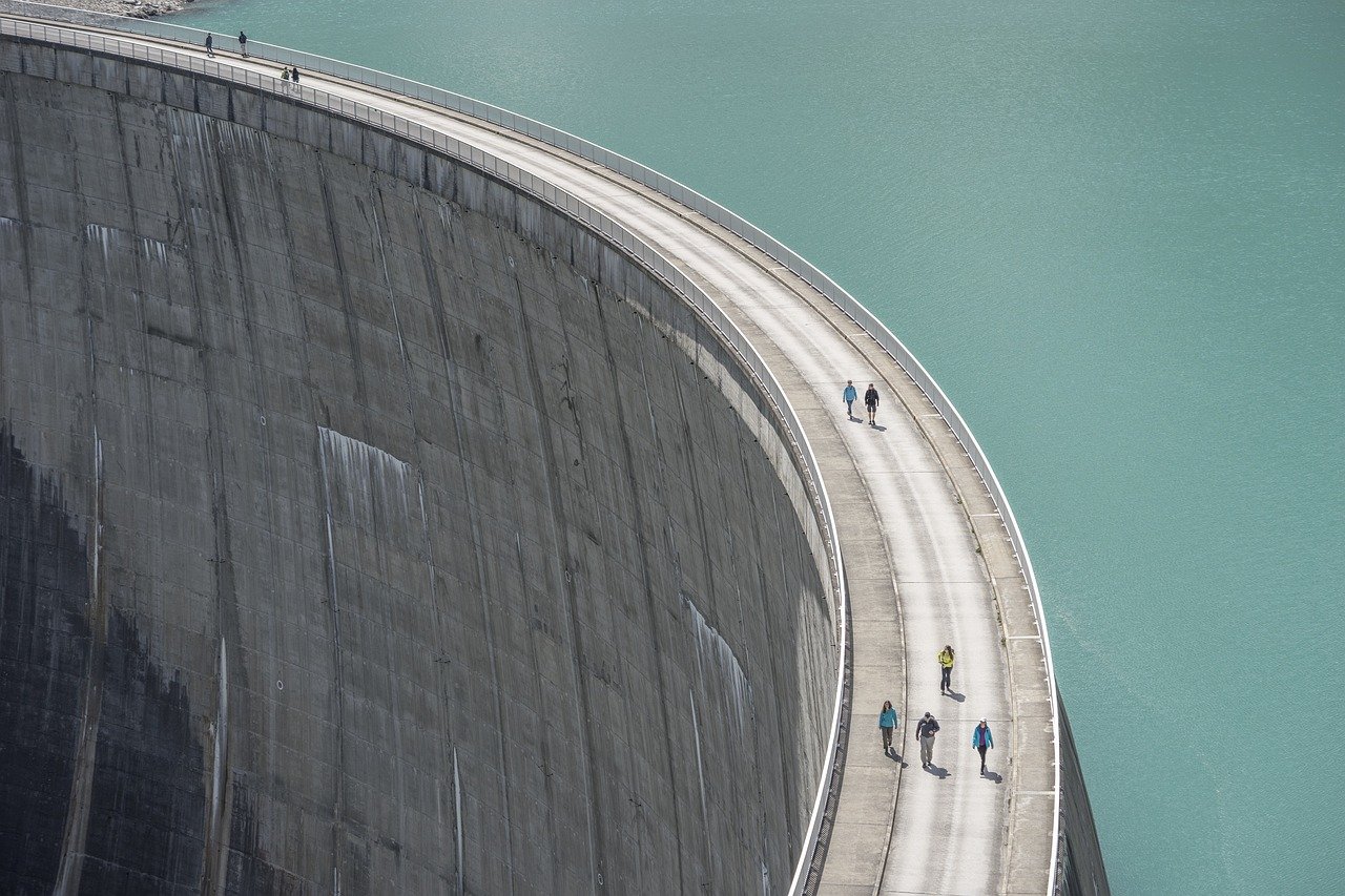 Itaipu Dam reservoir panoramic view