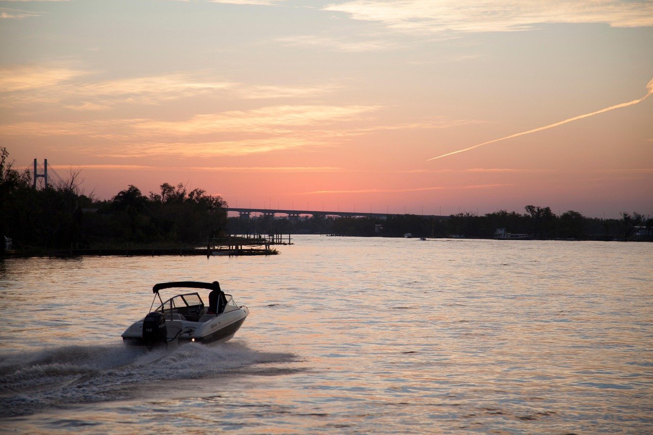 Parana river Brazil sunset landscape