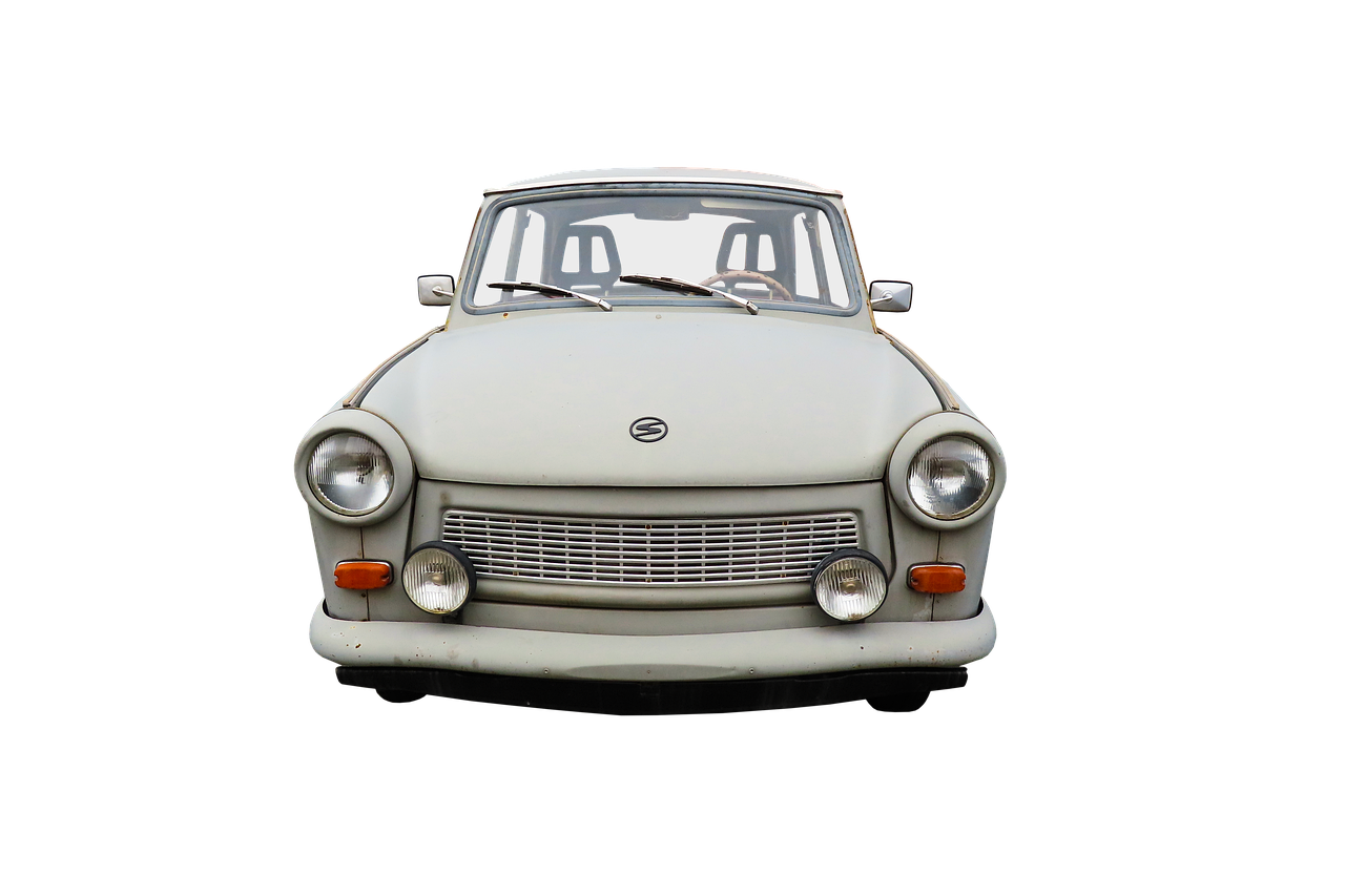 GDR Trabant car symbol of East Germany on display at DDR Museum Berlin