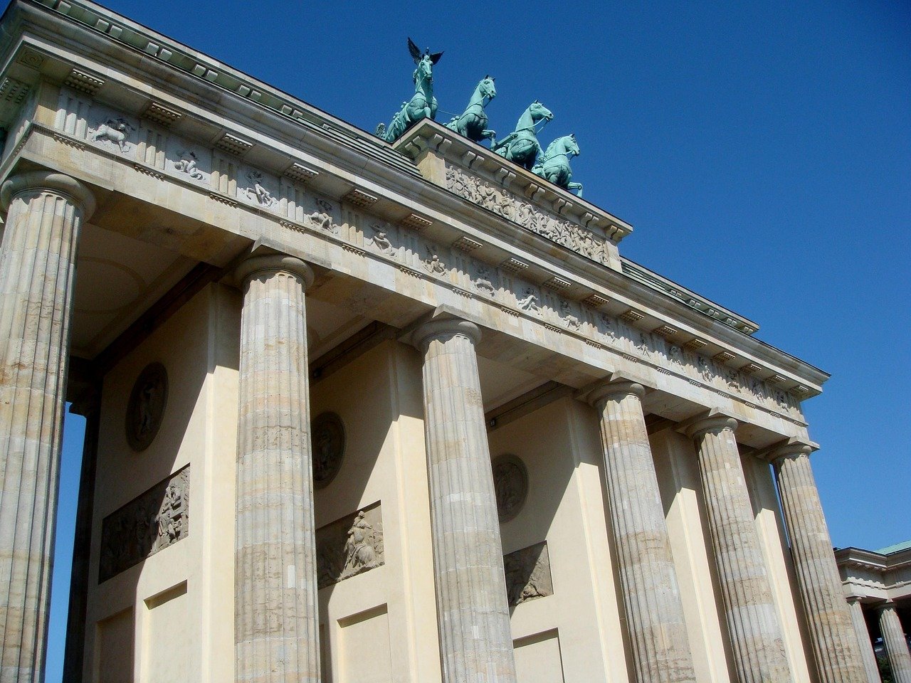 Brandenburg Gate at the western end of Unter den Linden boulevard Berlin