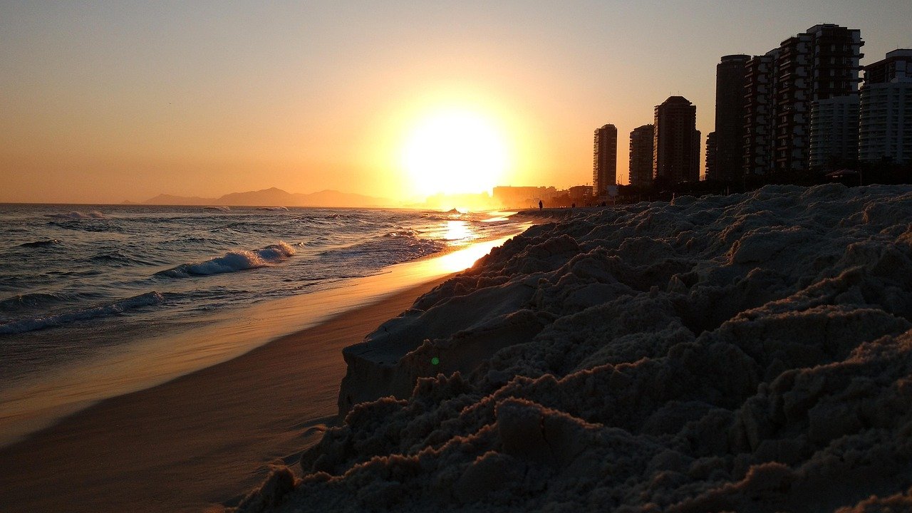 Barra da Tijuca beach surfers waves Atlantic Ocean Rio de Janeiro kiosks