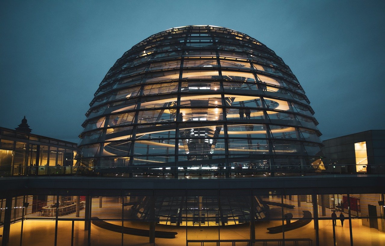Reichstag building Berlin with glass dome and German parliament